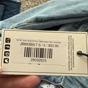 Judy Blue Destroyed Hem Boyfriend Jeans